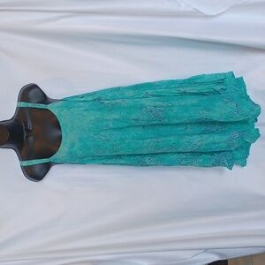 Batik Bali Flowing turquois sundress 🌞  👗, PTP-22", 38" L